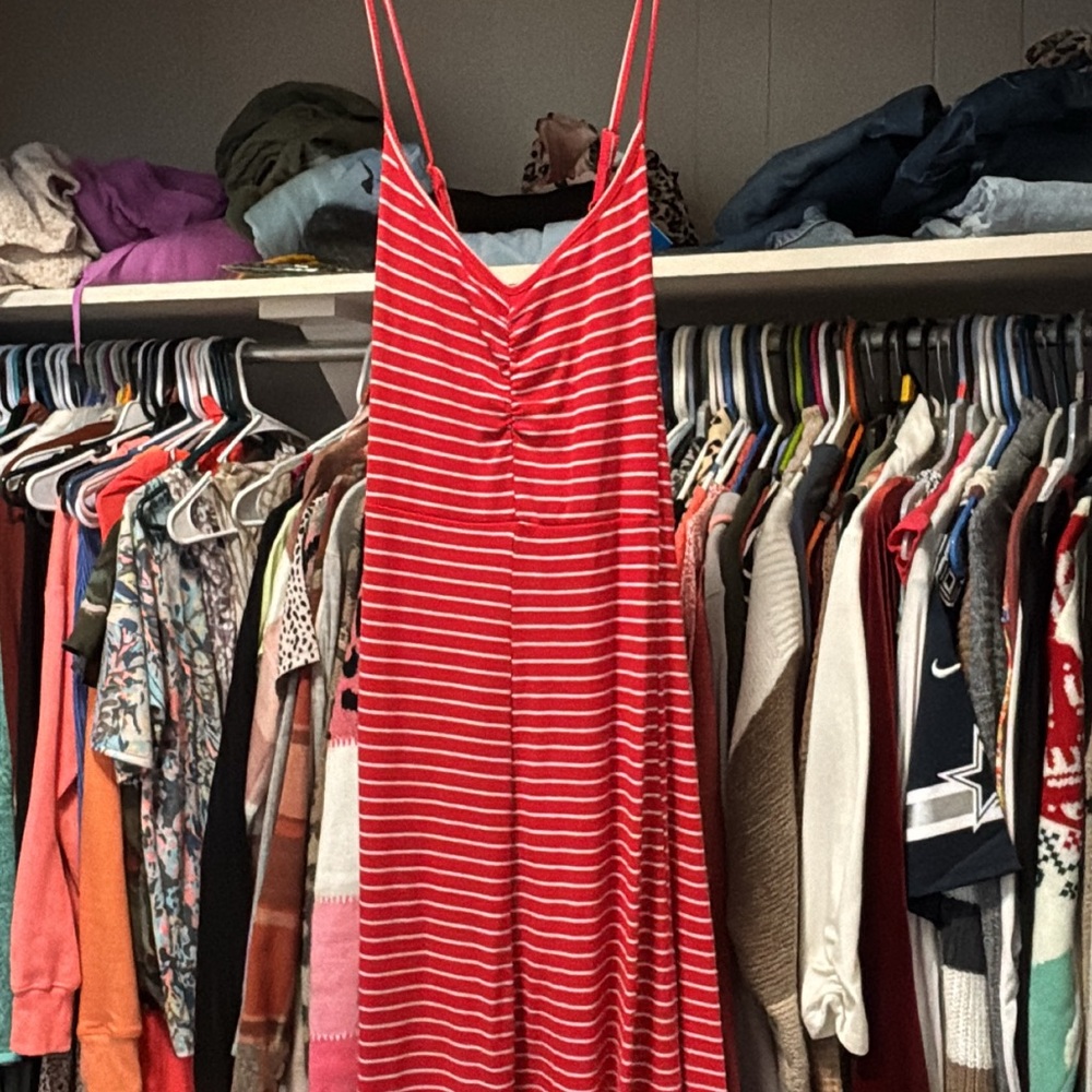 Red and White Striped Dress
